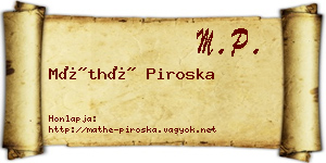 Máthé Piroska névjegykártya