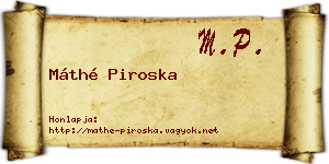 Máthé Piroska névjegykártya