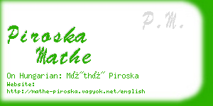 piroska mathe business card